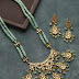 Beads and kundan long necklace