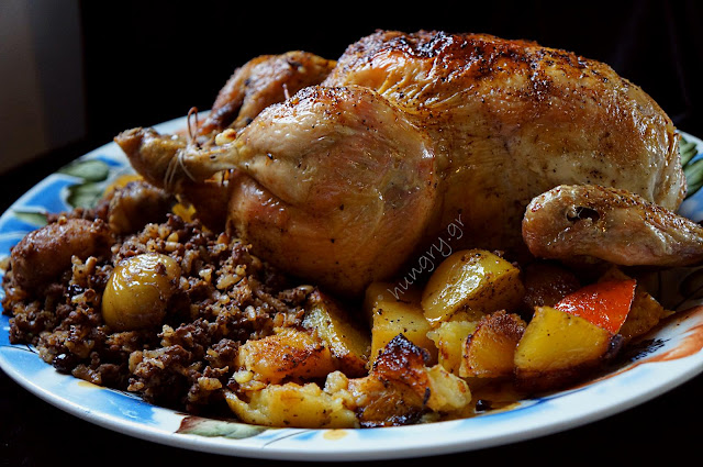 Christmas Chicken with Minced Meat Stuffing