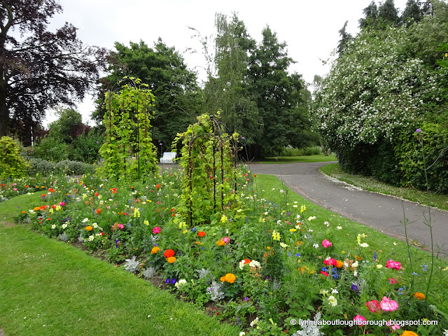 Flower beds in a park