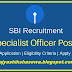 State Bank of India (SBI) Special Cadre Officer Recruitment 2019