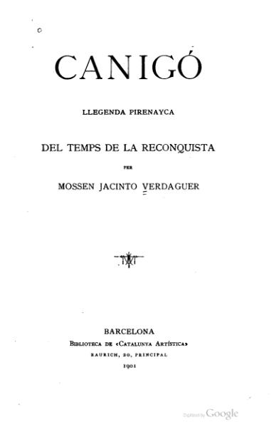 poema Canigó de Verdaguer.