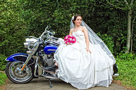 Bride on a motor bike
