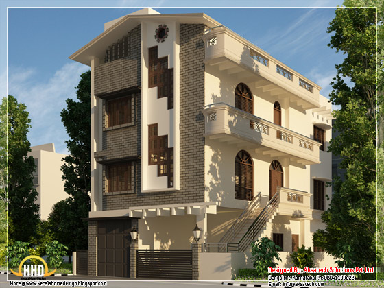 3 storey narrow home elevation