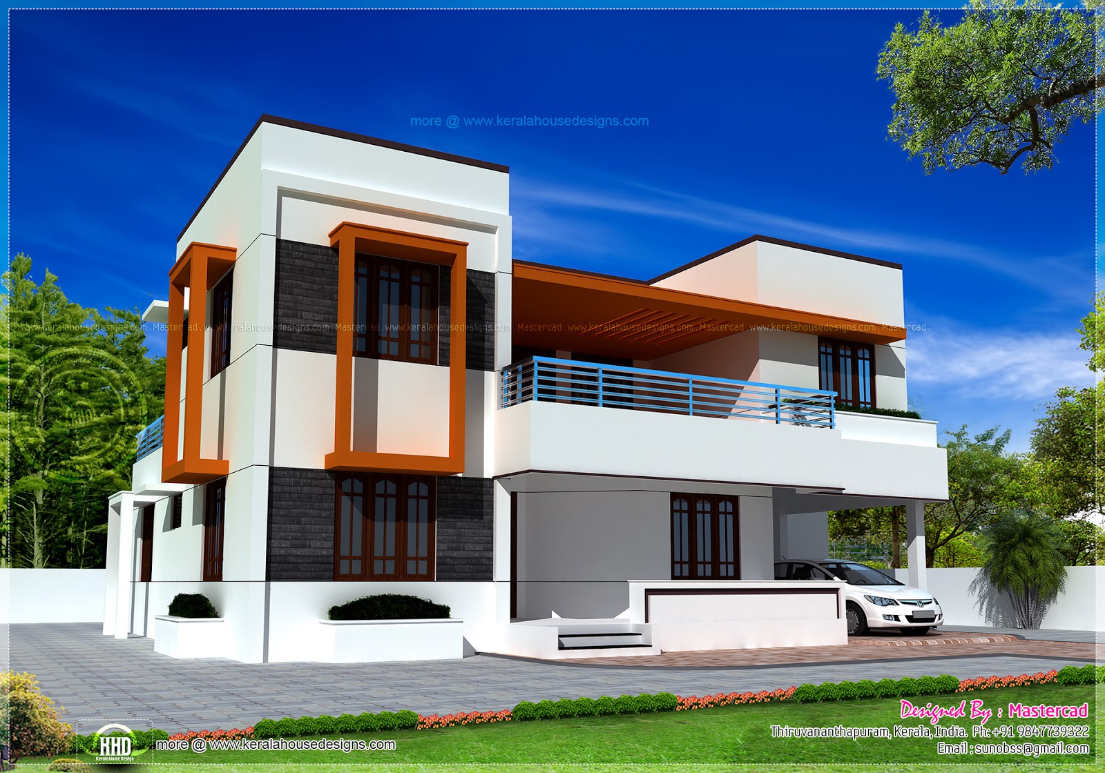  4  bedroom  flat  roof  house  in 2548 sq ft Home  Kerala Plans 