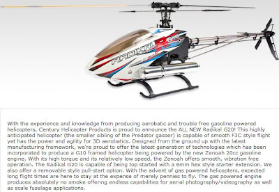 Radial G20 Gas powered RC Helicopter Images