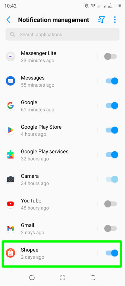 shopee app notifications enabled
