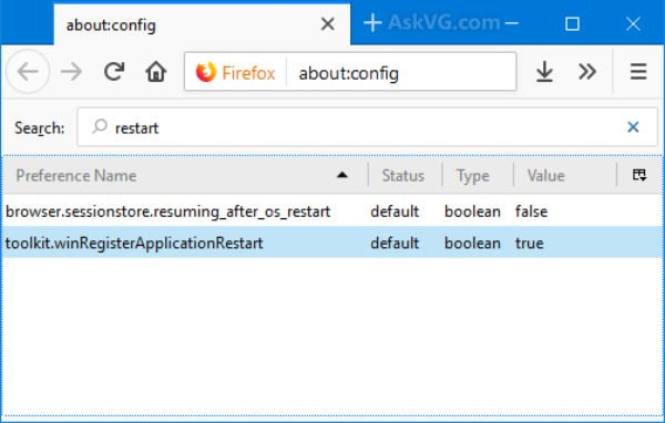 How to Disable Restart with Windows Feature in Firefox Browser