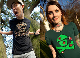 Johnny Cupcakes Animal Kingdom T-Shirt Collection - Leopard Crossbones & Ladybug Crossbones T-Shirts