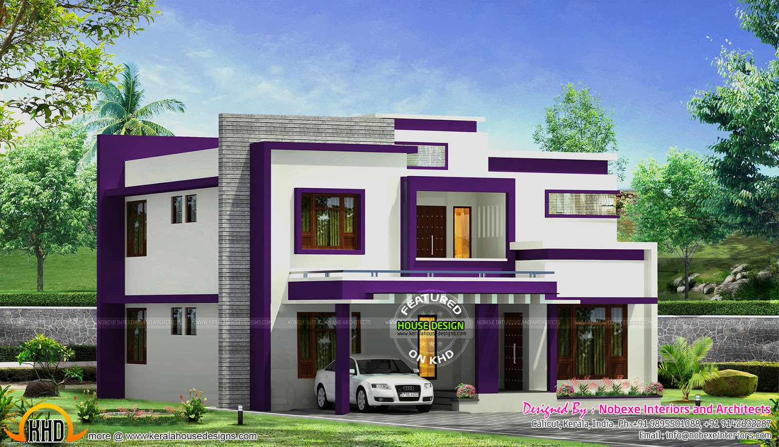 Contemporary home design by Nobexe Interiors  Kerala home design and floor plans