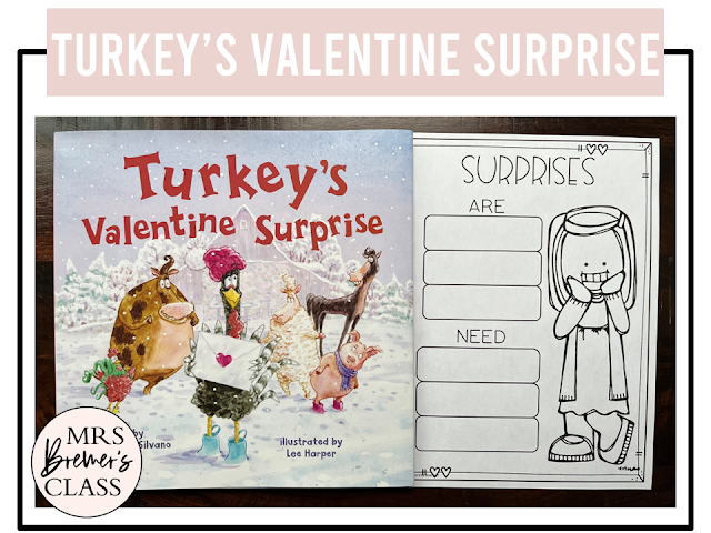 Turkeys Valentine Surprise book activities unit with literacy printables, reading companion activities, lesson ideas, and a craft for Kindergarten and First Grade