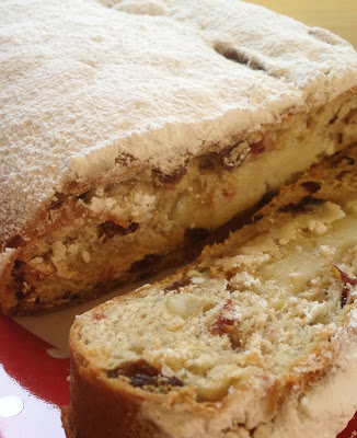 Freshly baked stollen