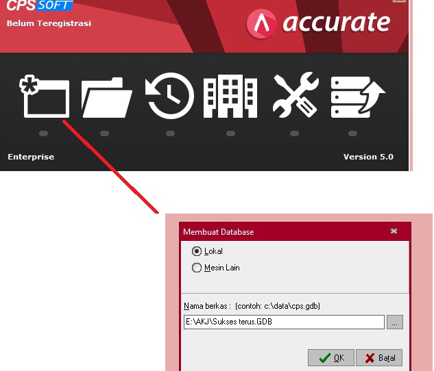 SOFTWARE AKUNTANSI ACCURATE: CREATE NEW DATABASE ACCURATE 