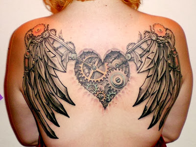 Metal Mechanical Heart Tattoo