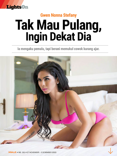Foto Seksi Gwen Nonna Stefany di Majalah Male December 2015