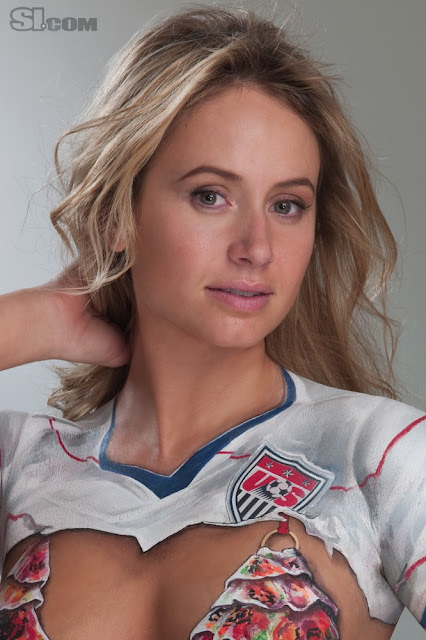 Bethany Dempsey wife of US soccer player Clint Dempsey Body painting Soccer WAG