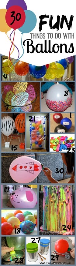 30 Fun Things to Do with Balloons - So many fun, clever balloon crafts and balloon activities for kids of all ages!! 