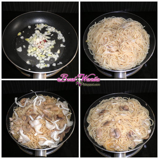 Resepi Spaghetti Goreng Cendawan Ala Aglio Olio - Buat Wanita