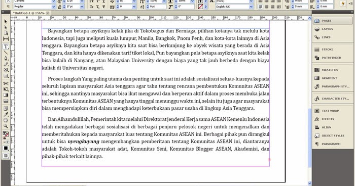 Cara membuat Footnotes (Catatan Kaki) di Indesign 