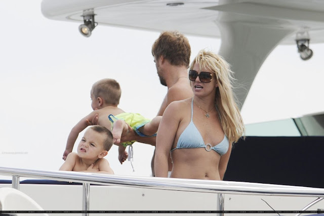 Britney Spears in Blue Skimpy Bikini