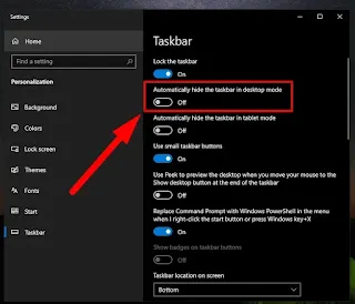Cara Setting Taskbar Windows 10