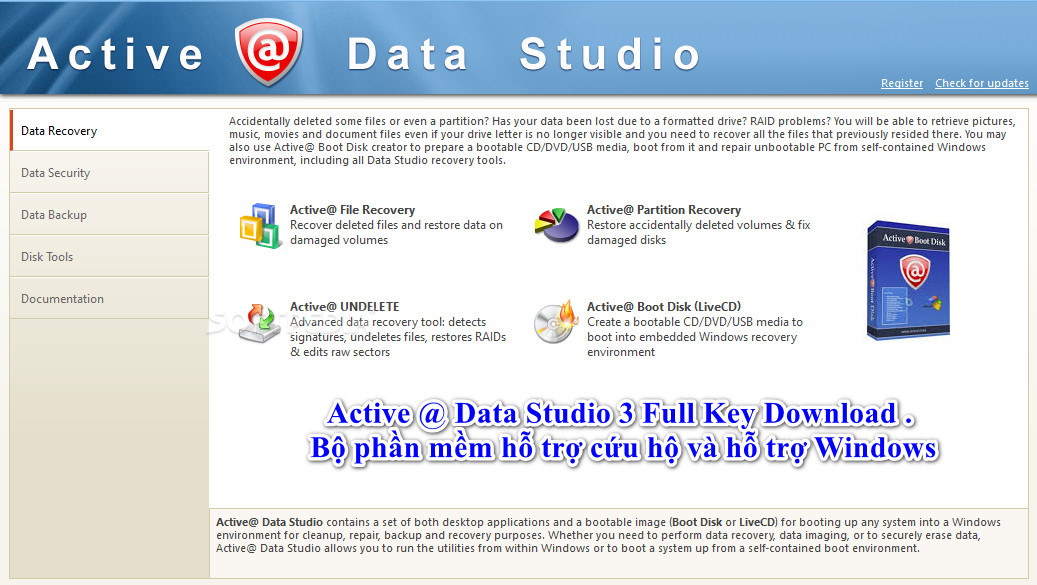 Active @ Data Studio 3 Full Key Download , Bộ phần mềm hỗ trợ cứu hộ và hỗ trợ Windows