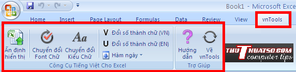  Đổi số thành chữ, đổi font, đổi kiểu chữ trong Ms excel đơn giản với Vntool