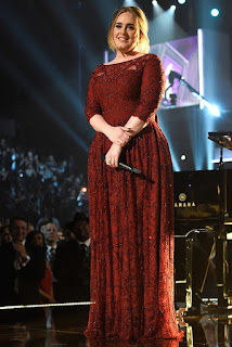 Adele Long Red Color Outfit