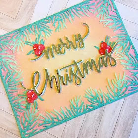 Sunny Saturday Shares: Christmas Garland Frame dies Customer Card by Jenn Brown