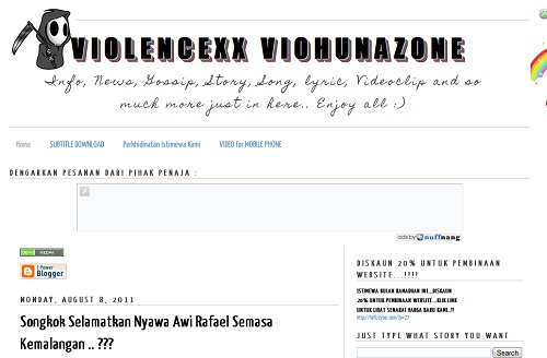ViolenceXx VioHunaZone,Blog Baru 2011,blogger ping,pink busuk
