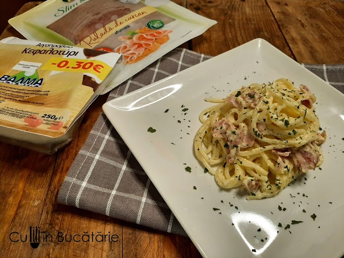 Paste carbonara cu smântână