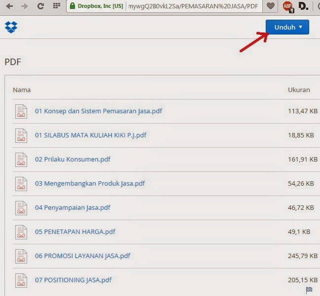 Tips download banyak file dalam sebuah folder di dropbox 