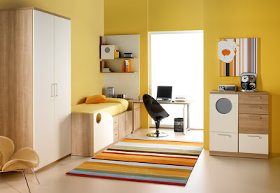 habitación para adolescente color amarillo