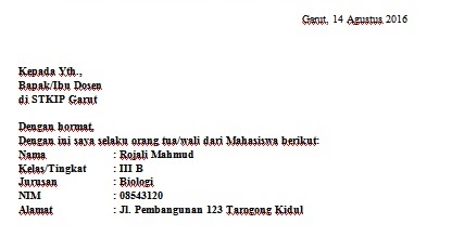 Contoh Surat izin tidak masuk kuliah karena sakit Terbaru 