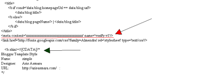 Tambah meta tag pada template