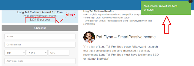 Long tail pro discount coupon codes