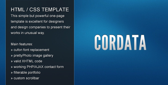 Cordata - one-page template - Virtual Business Card Personal