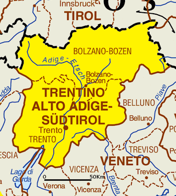 Cartina Politica della Trentino Alto