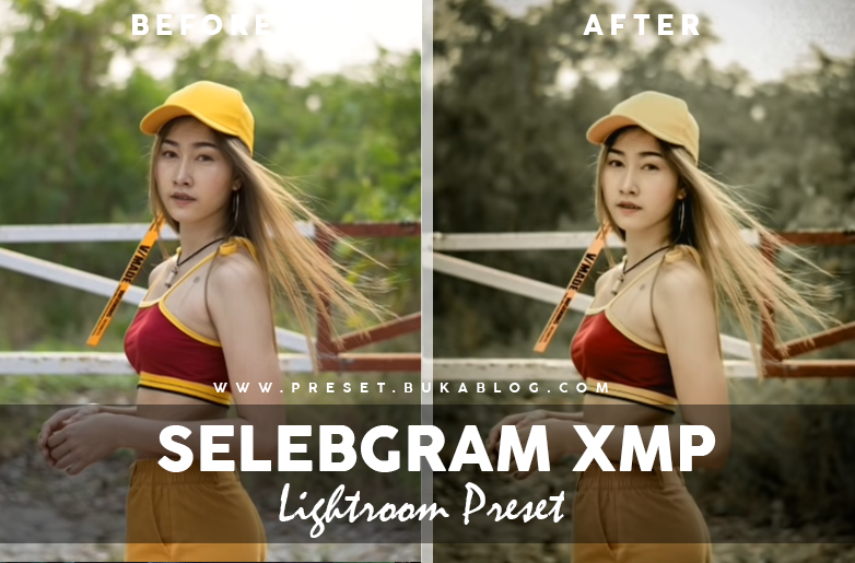 Before After Using XMP SELEBRAM Lightroom Preset 