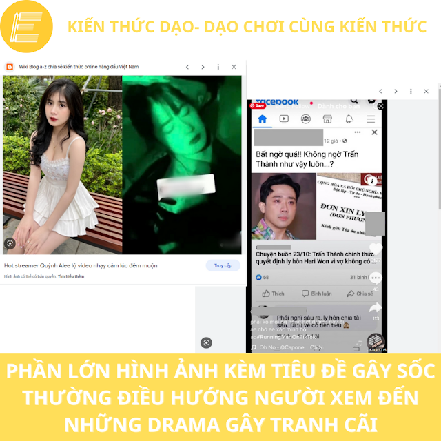 Hình ảnh gây sốc kết hợp với tiêu đề gây sốc tiêu cực