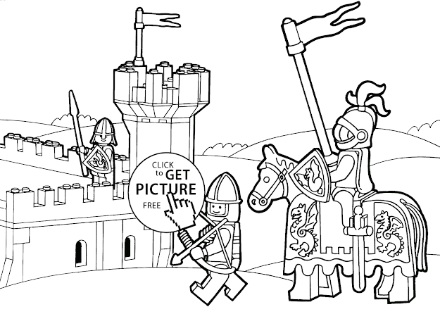 Duplo Knights Coloring Page For Kids Printable Free Lego