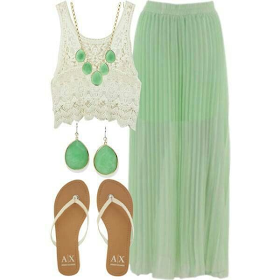 Green Maxi Skirt Outfit