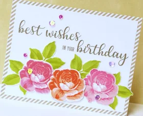 Sunny Studio Stamps: Everything's Rosy Everyday Greetings Birthday Card by Donna Mikasa