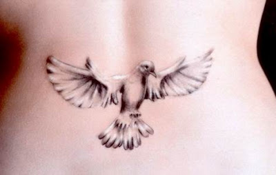 3d bird tattoo on back
