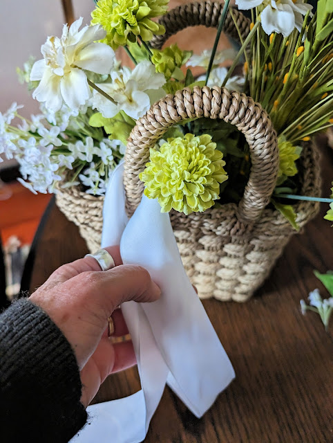 Early Spring Flower Basket with Thrift Store Finds