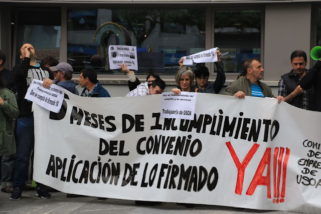 protesta trabajadores de Usoa