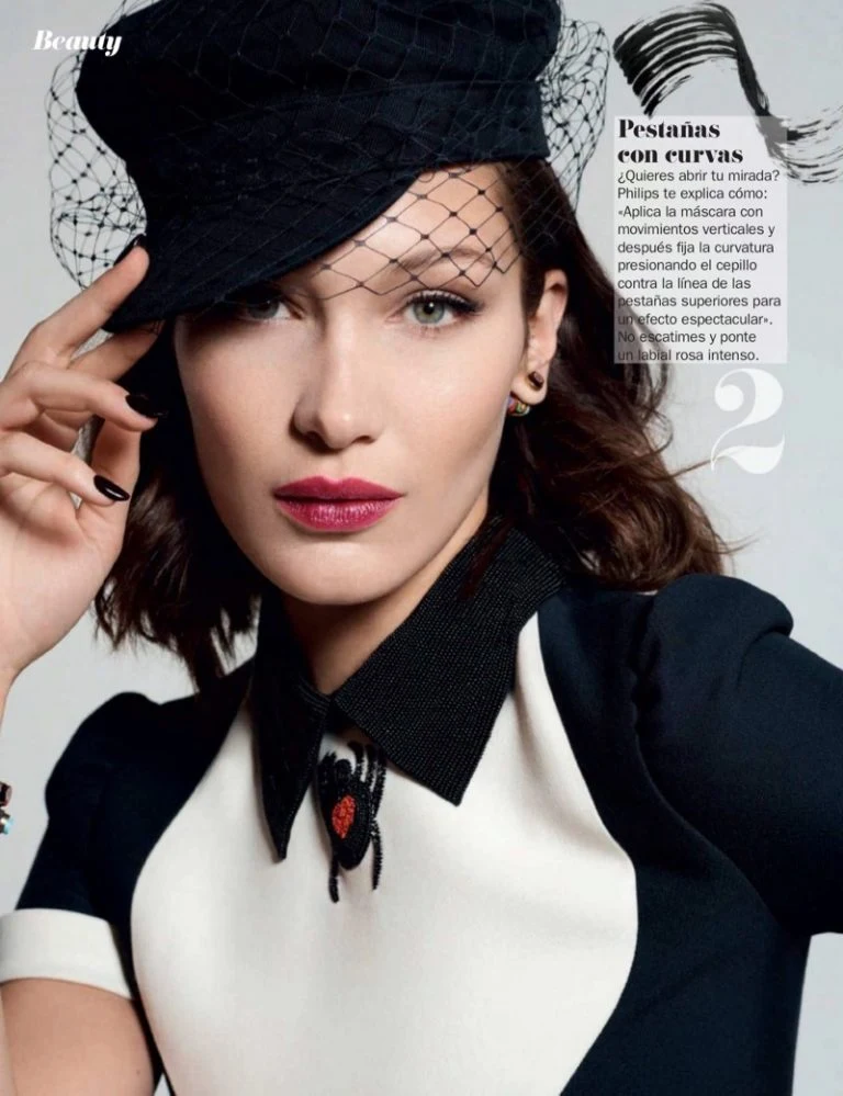 Bella Hadid models trendy makeup looks for Cosmopolitan Spain