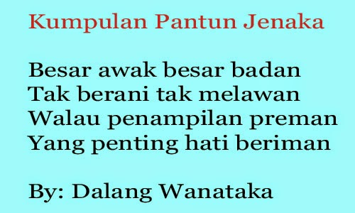 Kumpulan Pantun Jenaka Terbaru  Webmuara