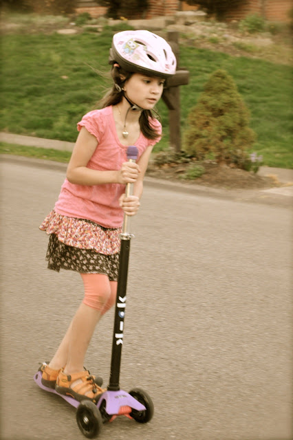 Scooter girl my wife added a slight sepia tone effect to this photo