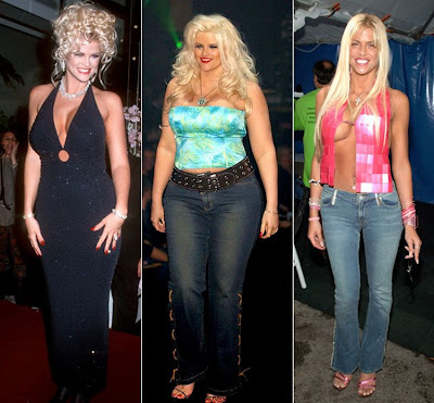 Anna Nicole Smith in 1993 2002 and 2005