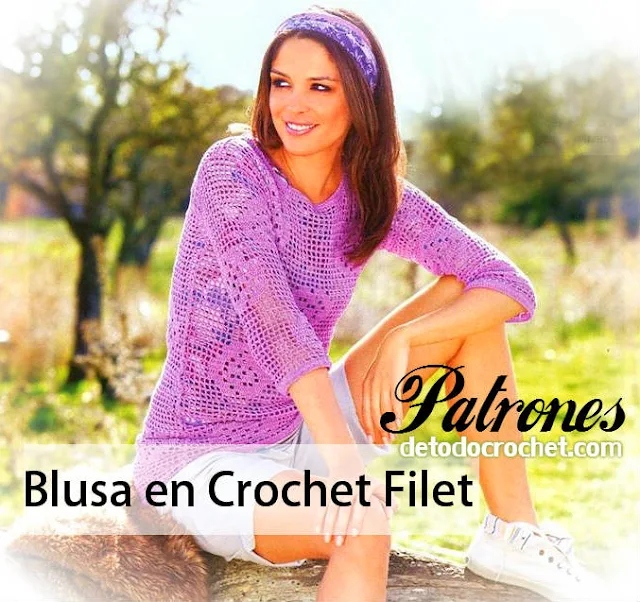 como tejer blusa en crochet filet